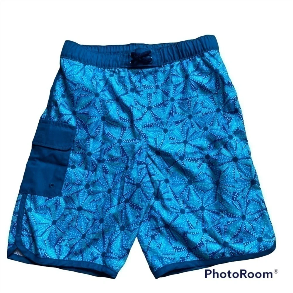 Lands End Large Swim Trunks Board Shorts Boys Kids Youth Bathing Suit